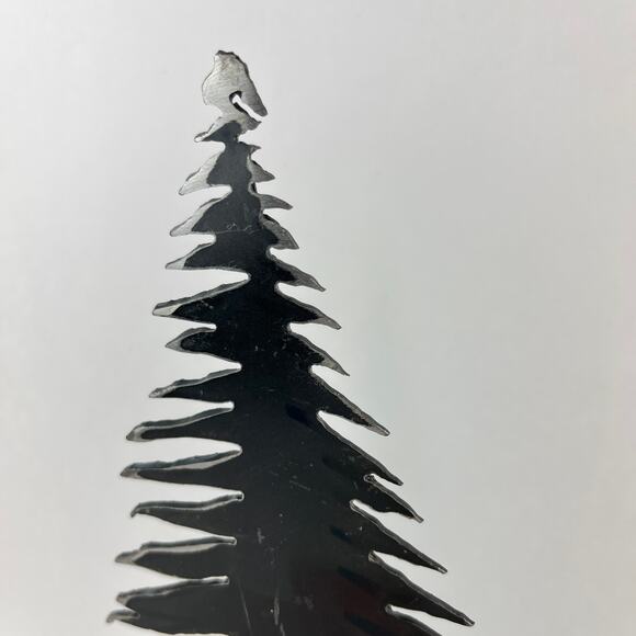 Artisan Torch Cut Steel Christmas Tree Table Top - Picture 2 of 8